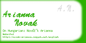 arianna novak business card